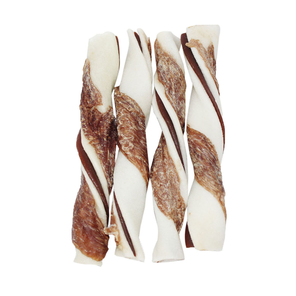 Dental Flat Filled Rawhide Twists with Duck