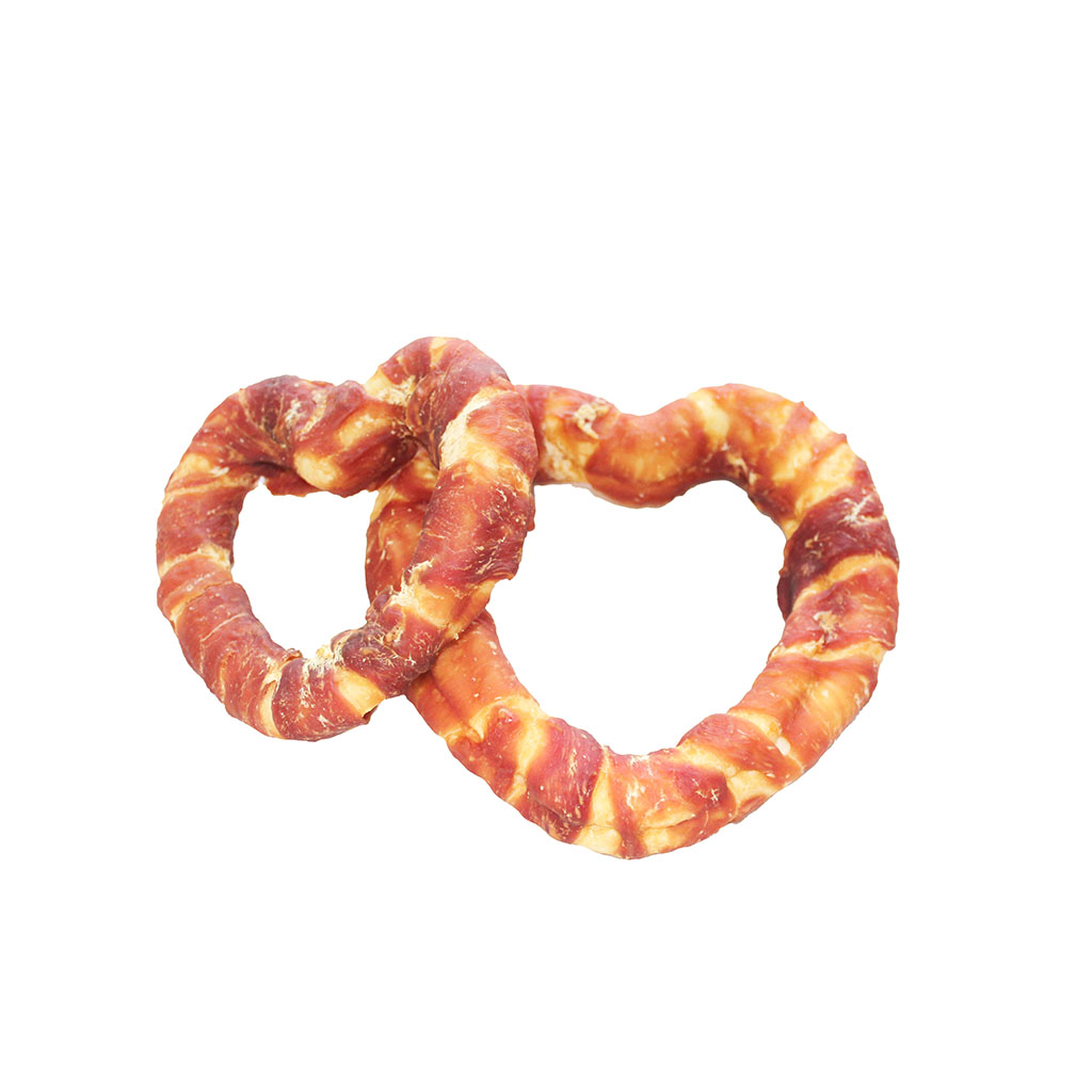 Heart Rawhide Donuts with Duck