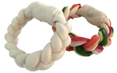 Expanded Braided Ring /Braided Donut Rawhide Rings