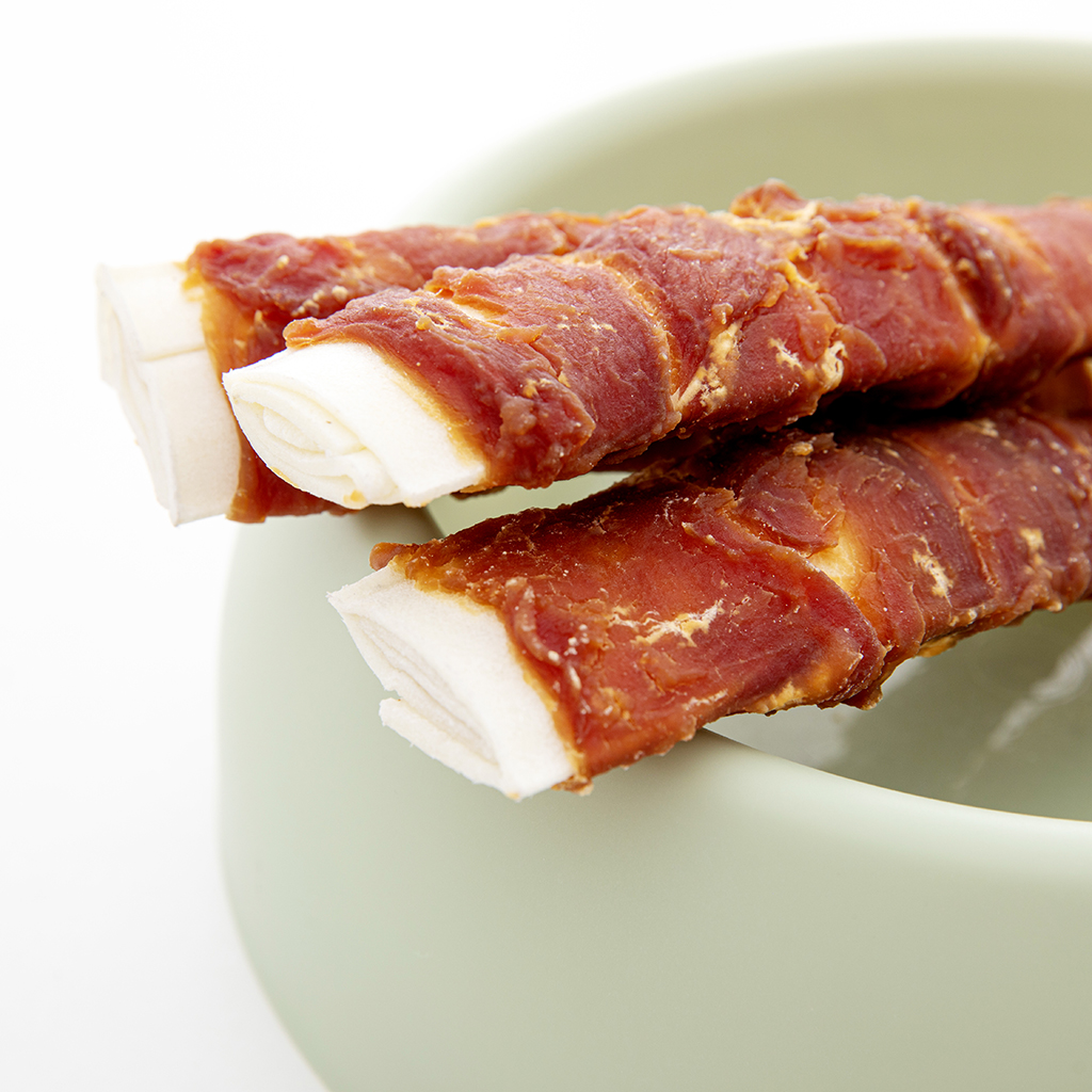 Duck Wrapped Rawhide Ribs