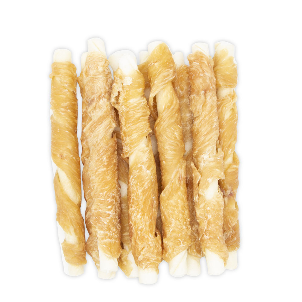 Pure Chicken Wrapped Rawhide Twisted Stick